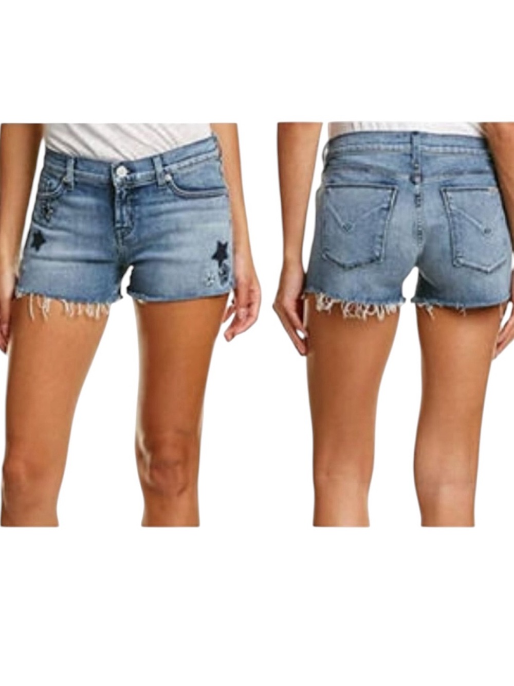 Hudson Kali Cut Off Stargazing Blue Jean Shorts Size 27 - Picture 2 of 9